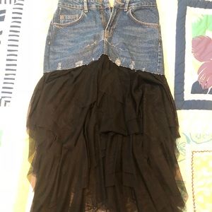 Zara Jeans/Tulle Skirt